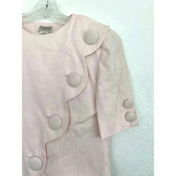 VTG Light Pink Large Button Blazer Top Sz 10 Kathryn Conover Women's Retro - Picture 10 of 11